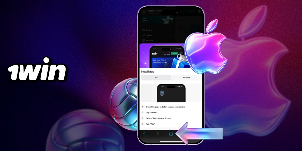 Volleyball betting using 1win App for iOS