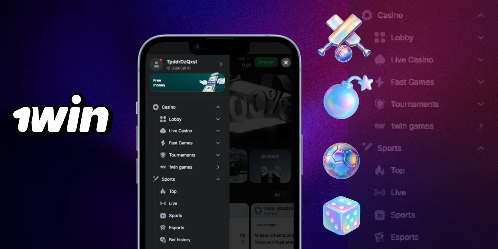 After downloading 1win, you can familiarize yourself with the most popular categories